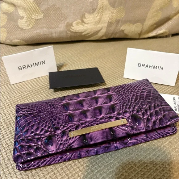 Brahmin Ady Purple Melbourne Genuine Leather Wallet - Picture 3 of 7